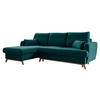 ECKSOFA in Chenille Türkis  - Türkis/Naturfarben, Holz/Textil (157/235cm) - MID.YOU