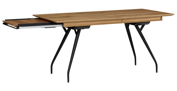 AUSZIEHTISCH Schwarz, Eichefarben rechteckig ausziehbar, in verschiedenen Größen erhältlich - Eichefarben/Schwarz, Design, Holz/Holzwerkstoff (160(210)/90/76cm) - Moderano