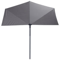 SONNENSCHIRM  270/150 cm  - Hellgrau/Schwarz, Basics, Textil/Metall (270/150cm)
