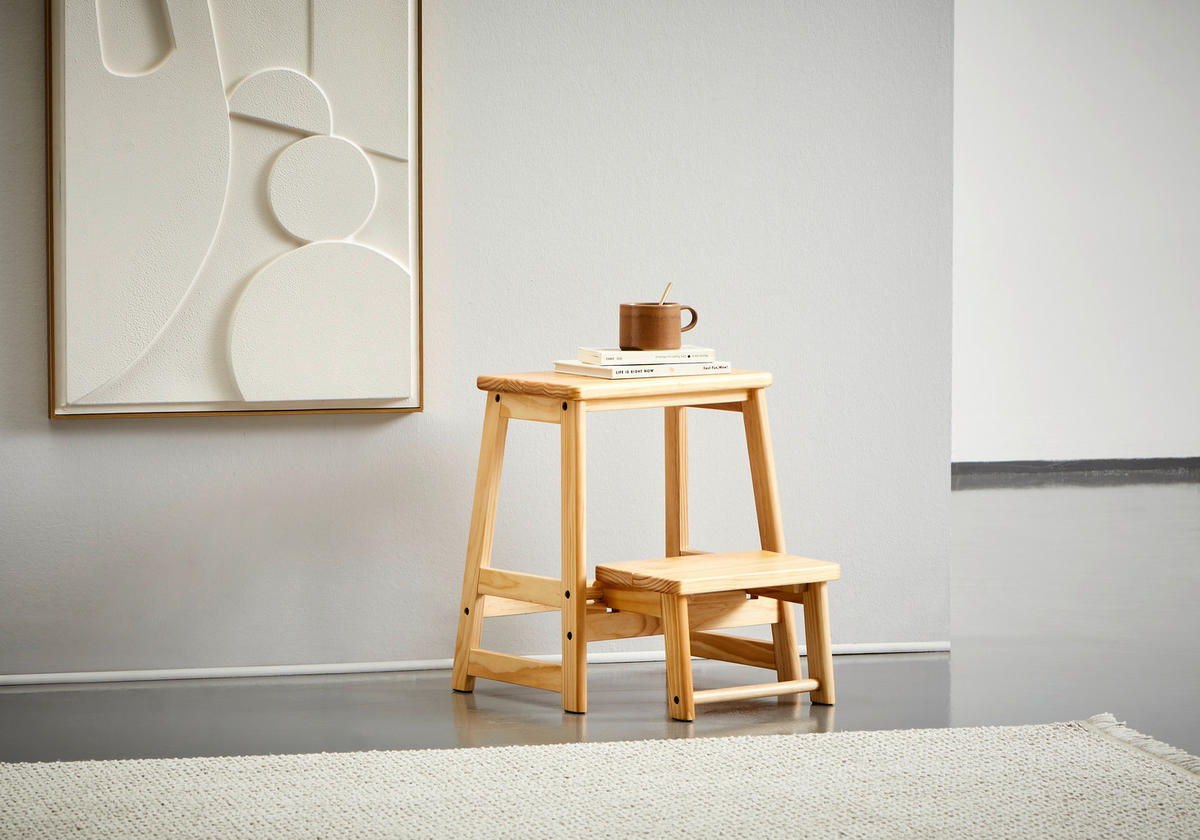 KLAPPHOCKER Naturfarben  - Naturfarben/Pinienfarben, KONVENTIONELL, Holz (43/48/50cm) - MID.YOU