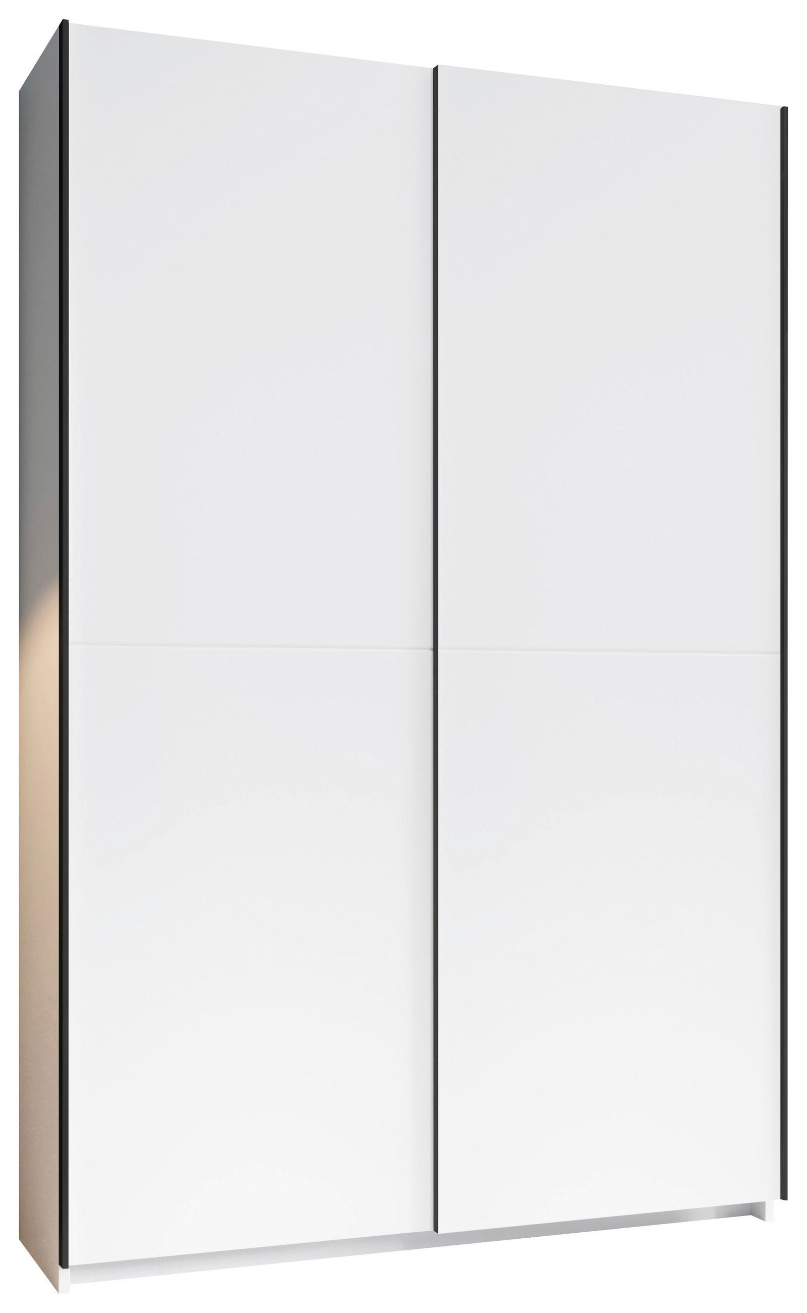 SCHWEBETÜRENSCHRANK 125/196/38 cm 2-türig Weiß  - Schwarz/Weiß, KONVENTIONELL, Holzwerkstoff/Metall (125/196/38cm) - Boxxx