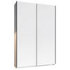 SCHWEBETÜRENSCHRANK 125/196/38 cm 2-türig Weiß  - Schwarz/Weiß, KONVENTIONELL, Holzwerkstoff/Metall (125/196/38cm) - Boxxx