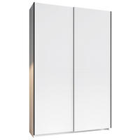 SCHWEBETÜRENSCHRANK  in Weiß  - Schwarz/Weiß, KONVENTIONELL, Holzwerkstoff/Metall (125/196/38cm) - Boxxx