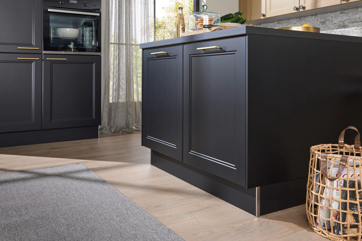 EINBAUKÜCHE WINDSOR LACK  - Schwarz, Design, Holzwerkstoff - Nolte Küchen