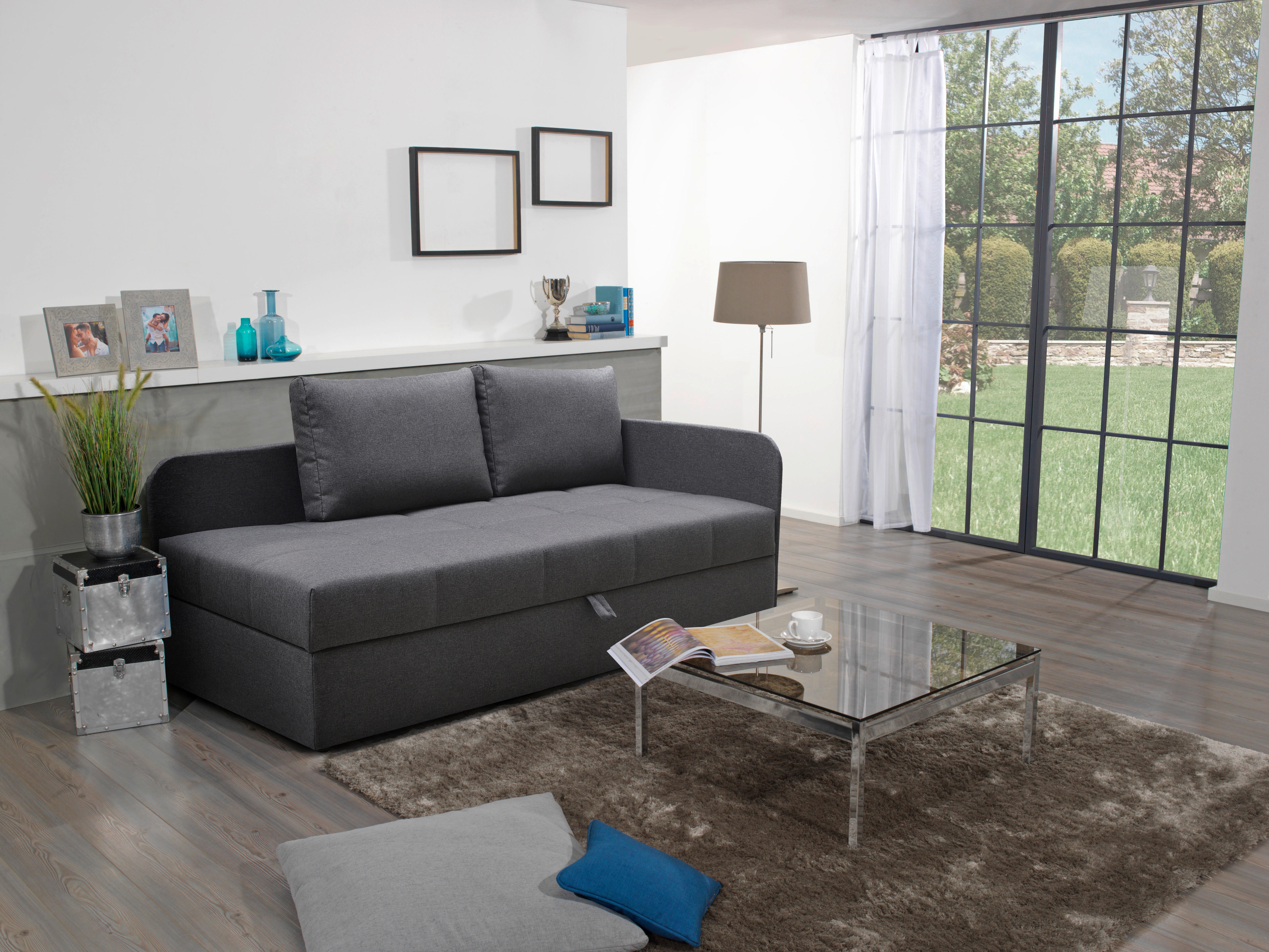 LIEGE in Flachgewebe Creme  - Creme/Schwarz, Basics, Kunststoff/Textil (205/90/95cm) - Xora