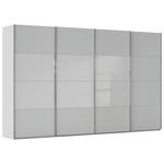 SCHWEBETÜRENSCHRANK  in Seidengrau  - Chromfarben/Seidengrau, KONVENTIONELL, Glas/Holzwerkstoff (361/223/68cm) - Novel