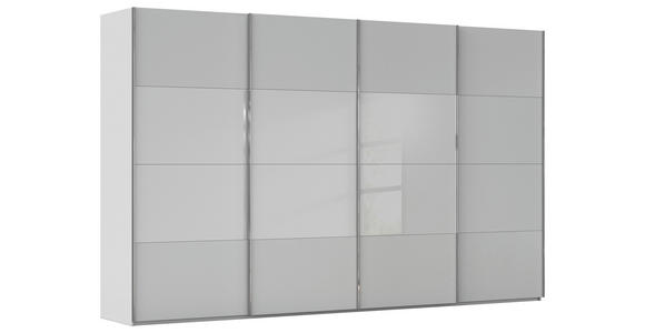 SCHWEBETÜRENSCHRANK 361/223/68 cm 4-türig Seidengrau  - Chromfarben/Seidengrau, KONVENTIONELL, Glas/Holzwerkstoff (361/223/68cm) - Novel
