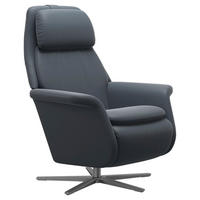 RELAXSESSEL in Leder Blau  - Blau/Alufarben, Natur, Leder (84/116/89cm) - Stressless