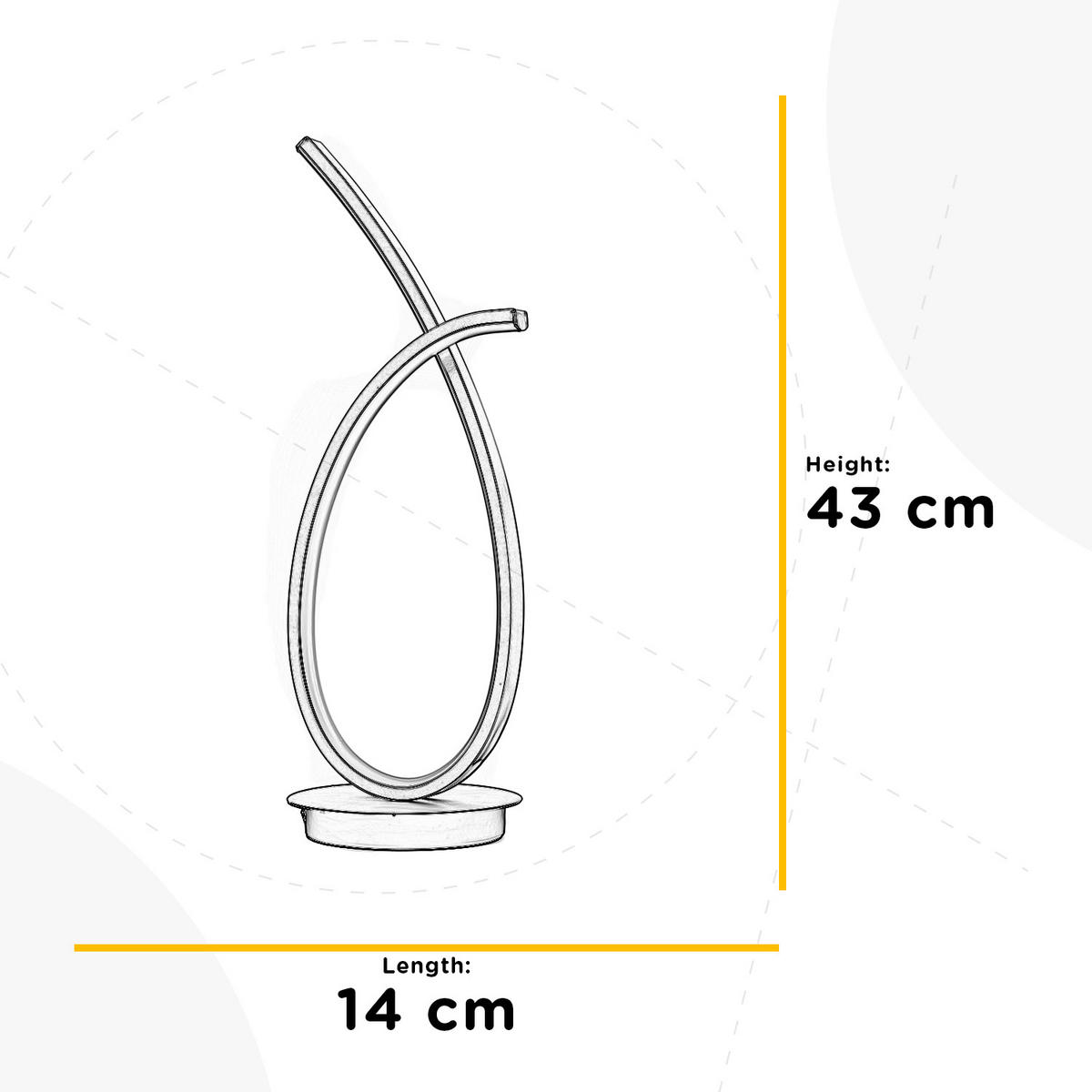 LED-TISCHLEUCHTE 14/14/43 cm   - Goldfarben/Schwarz, Design, Metall (14/14/43cm)