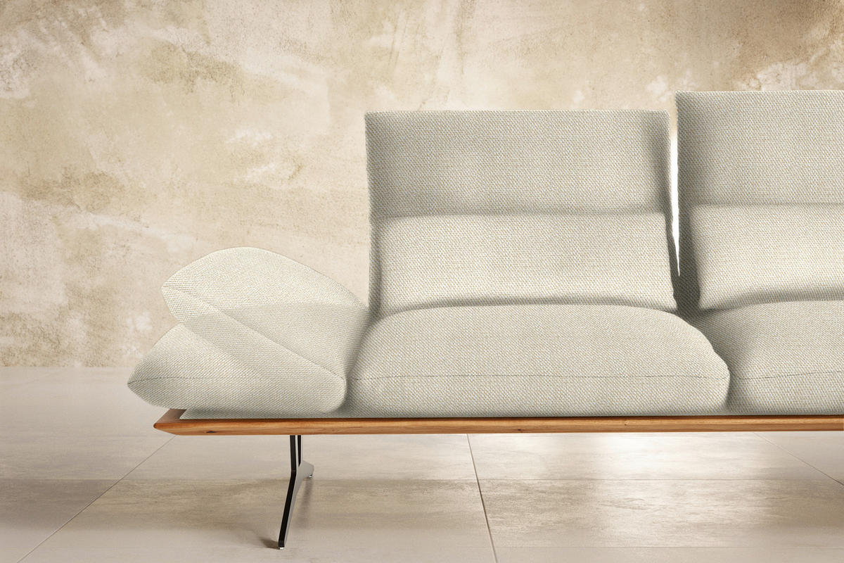 ECKSOFA in Flachgewebe Beige  - Beige/Schwarz, Design, Holz/Textil (314/159cm) - Dieter Knoll