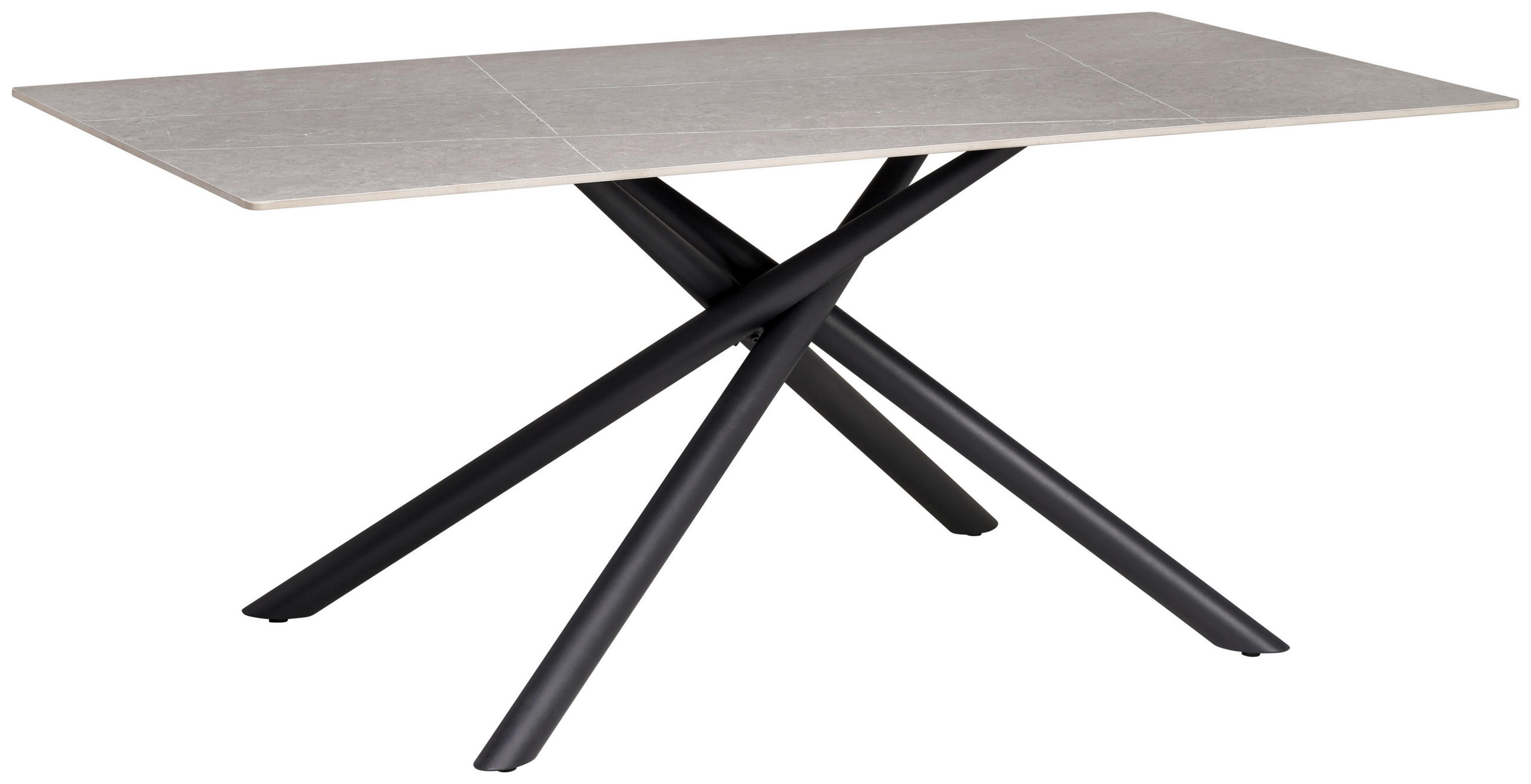 ESSTISCH in Metall, Keramik 180/90/76 cm  - Schwarz/Grau, KONVENTIONELL, Keramik/Metall (180/90/76cm) - MID.YOU