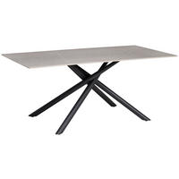 JÍDELNÍ STŮL, šedá, 180/90/76 cm - šedá/černá, Konvenční, kov/keramika (180/90/76cm) - MID.YOU