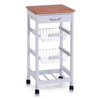 SERVIERWAGEN Bambus Weiß  - Weiß, Basics, Holz/Holzwerkstoff (37/37/76,5cm) - Zeller Present