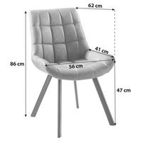 STOL järn läderimitation  - svart/grå, Klassisk, metall/textil (56/84/60cm) - Livetastic