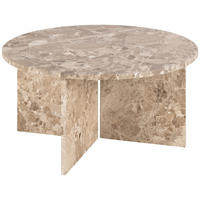 COUCHTISCH 90/90/42 cm rund Braun  - Braun, Design, Stein (90/90/42cm) - MID.YOU