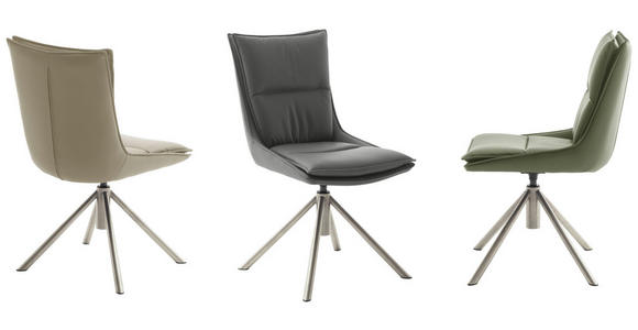 STUHL drehbar beschichtet Anthrazit, Edelstahlfarben - Edelstahlfarben/Anthrazit, Design, Textil/Metall (49/90/65cm) - Novel