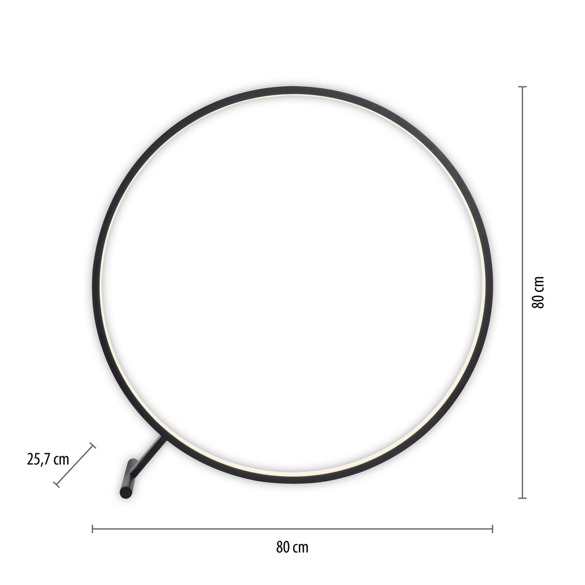 LED-GOLVLAMPA Hula 80/25,7/80 cm    - svart, Design, metall/plast (80/25,7/80cm) - Paul Neuhaus