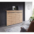 SCHUHSCHRANK 160/124/38 cm  - Schwarz/Graphitfarben, Design, Holzwerkstoff/Kunststoff (160/124/38cm) - Voleo