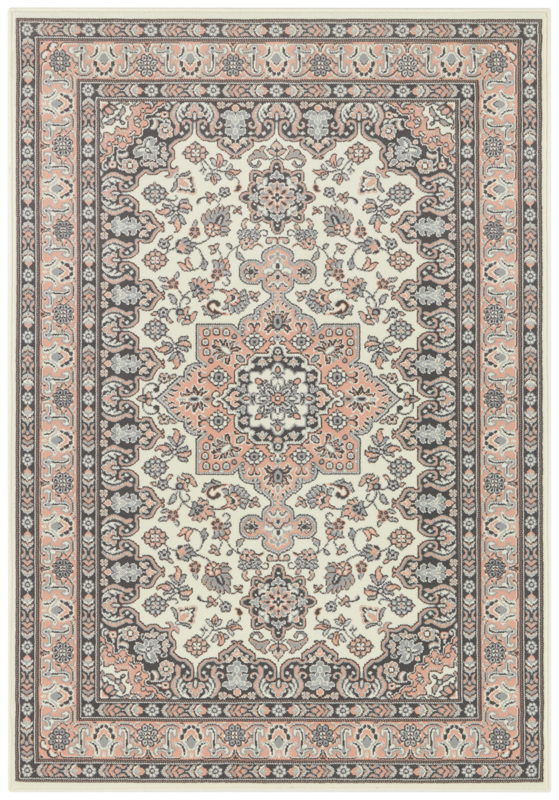 VINTAGE-TEPPICH 80/150 cm Mirkan Creme, Hellrosa  - Hellrosa/Creme, Basics, Kunststoff/Textil (80/150cm)