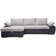 SEDEŽNA GARNITURA, svetlo siva, temno siva tekstil - temno siva/nikelj, Design, umetna masa/tekstil (175/271cm) - Xora