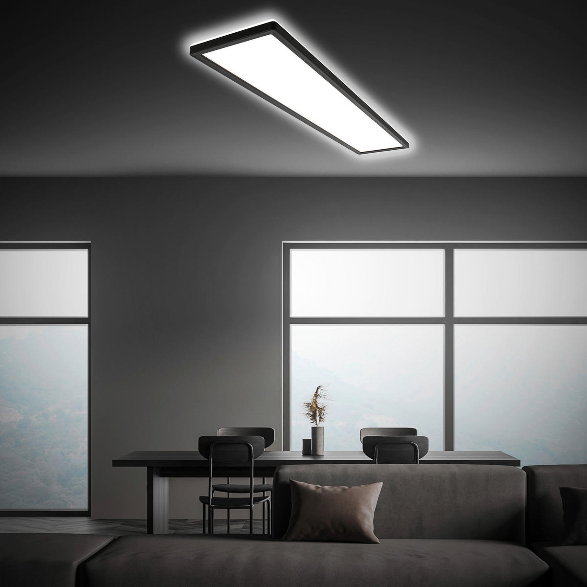 LED-PANEL  TAVA //4000 K// - črna, Basics, umetna masa (98/20/3cm)