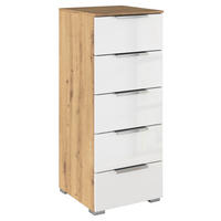 KOMMODE  in 40/100/42 cm  - Chromfarben/Weiß Hochglanz, KONVENTIONELL, Holzwerkstoff/Kunststoff (40/100/42cm) - home24