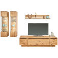 WOHNWAND  in Eichefarben  320/200,8/53,7 cm  - Eichefarben/Schwarz, Natur, Glas/Holz (320/200,8/53,7cm) - Valnatura