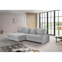 ECKSOFA SALVADOR Hellgrau Mikrofaser  - Wengefarben/Silberfarben, MODERN, Holz/Textil (164/293cm) - MID.YOU