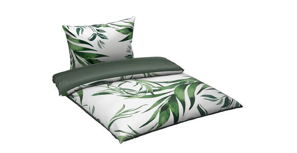 WENDEBETTWÄSCHE Satin 140/200 cm  - Grün, KONVENTIONELL, Textil (140/200cm) - Novel