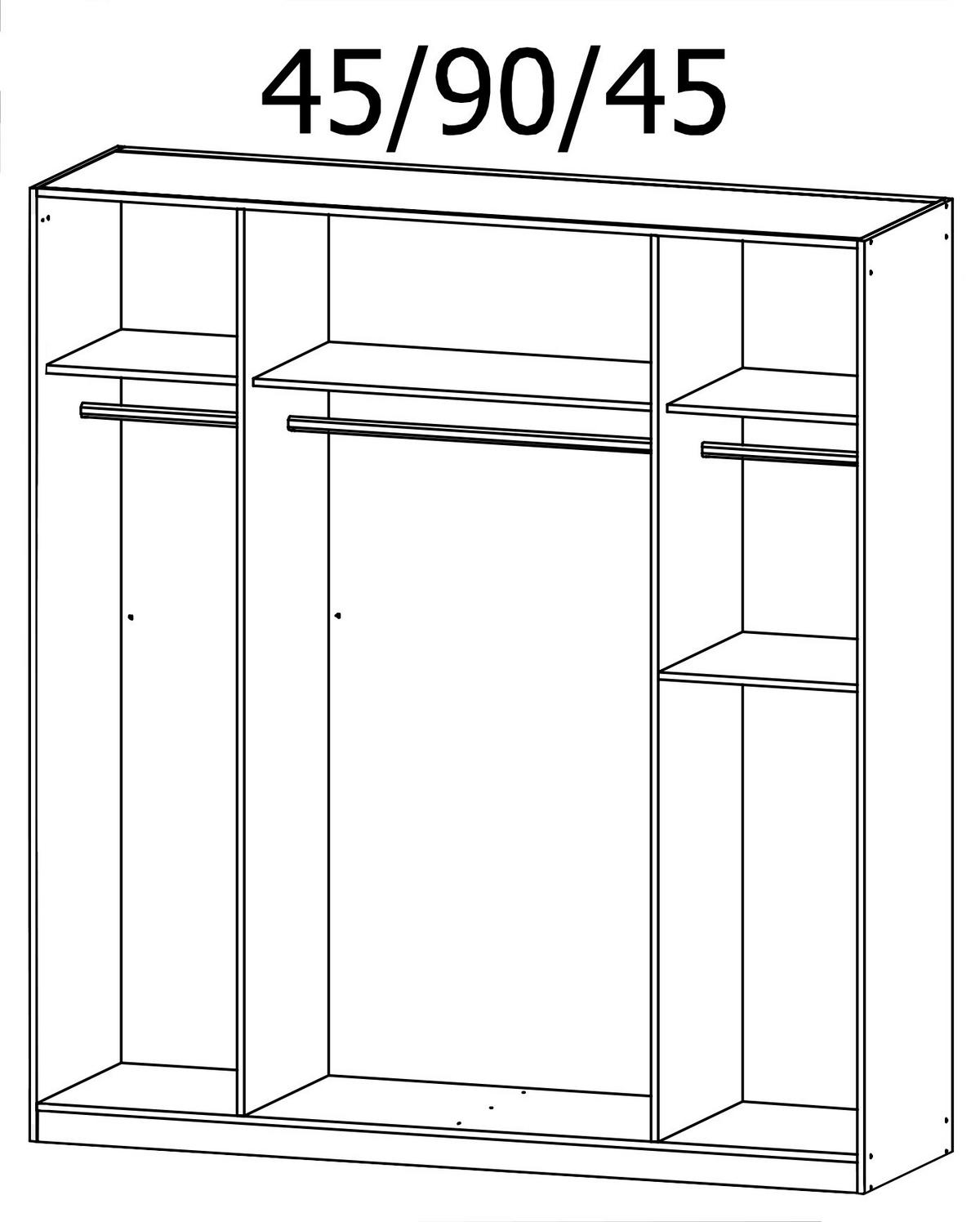DREHTÜRENSCHRANK in Dunkelgrau, Eiche Artisan  - Eichefarben/Dunkelgrau, Modern, Holzwerkstoff (181/197/54cm) - Rauch Möbel
