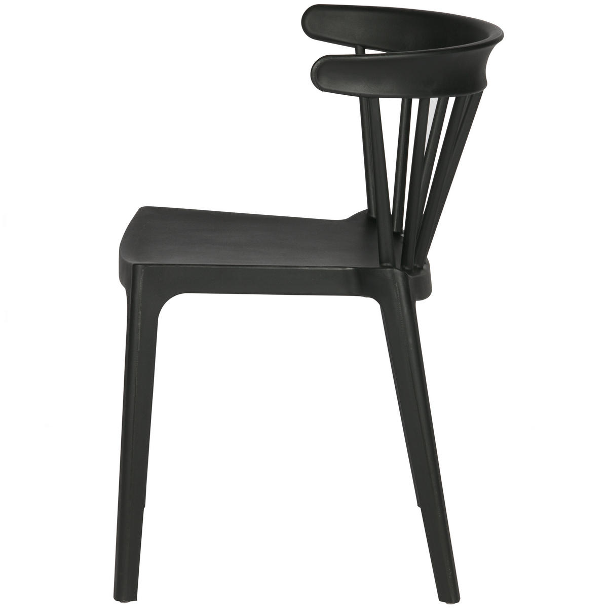 GARTENSTUHL-SET Schwarz  - Schwarz, MODERN, Kunststoff (52/75/53cm) - Gardenson