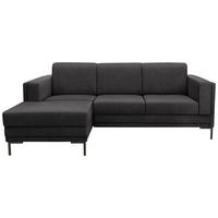 ECKSOFA in Webstoff Anthrazit  214/146 cm  - Anthrazit/Schwarz, Design, Textil/Metall (214/146cm) - LOOKS by W.Joop