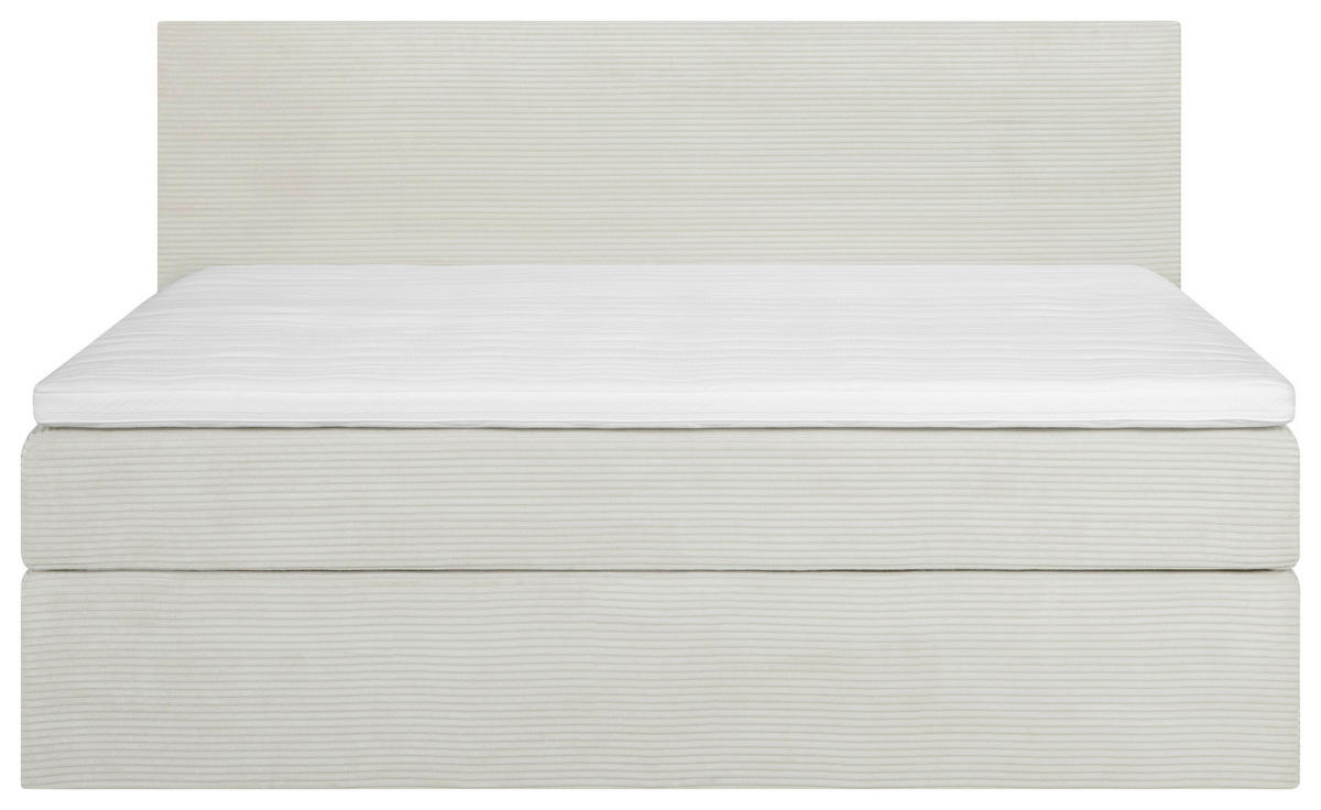 BOXSPRINGBETT 140/200 cm  in Weiß  - Schwarz/Weiß, KONVENTIONELL, Holz/Textil (140/200cm) - Boxxx