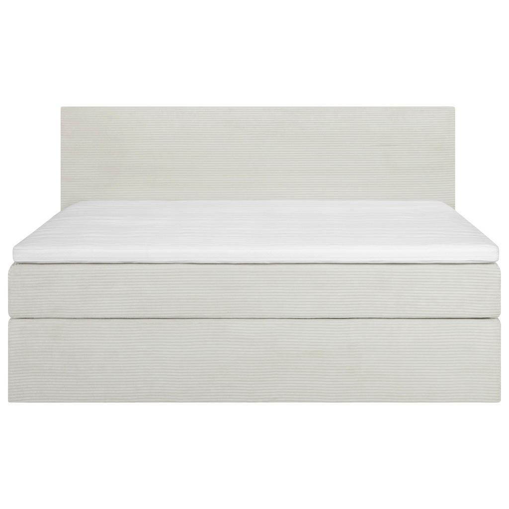 Thumbnail - Boxxx Boxspringbett, Weiß, Textil, Birke, massiv, H5, 7-Zonen, Höhe ca. 19 cm, 180x200 cm, Topper durchgehend, in versch...