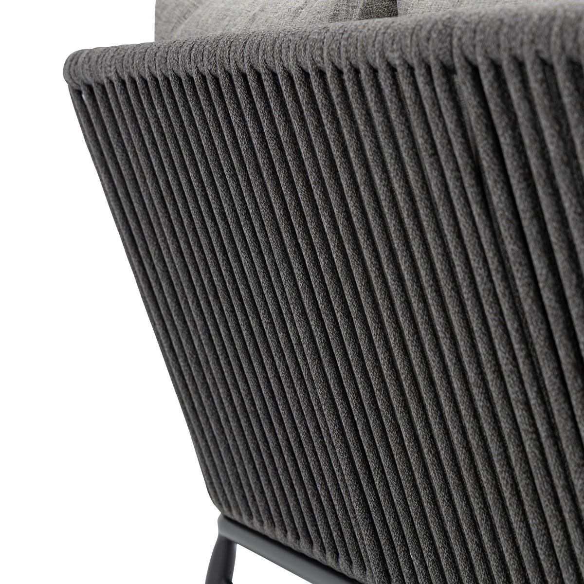 LOUNGEGARNITUR Aluminium  - Dunkelgrau/Anthrazit, MODERN, Kunststoff/Metall (185/65/75cm) - Ambia Garden