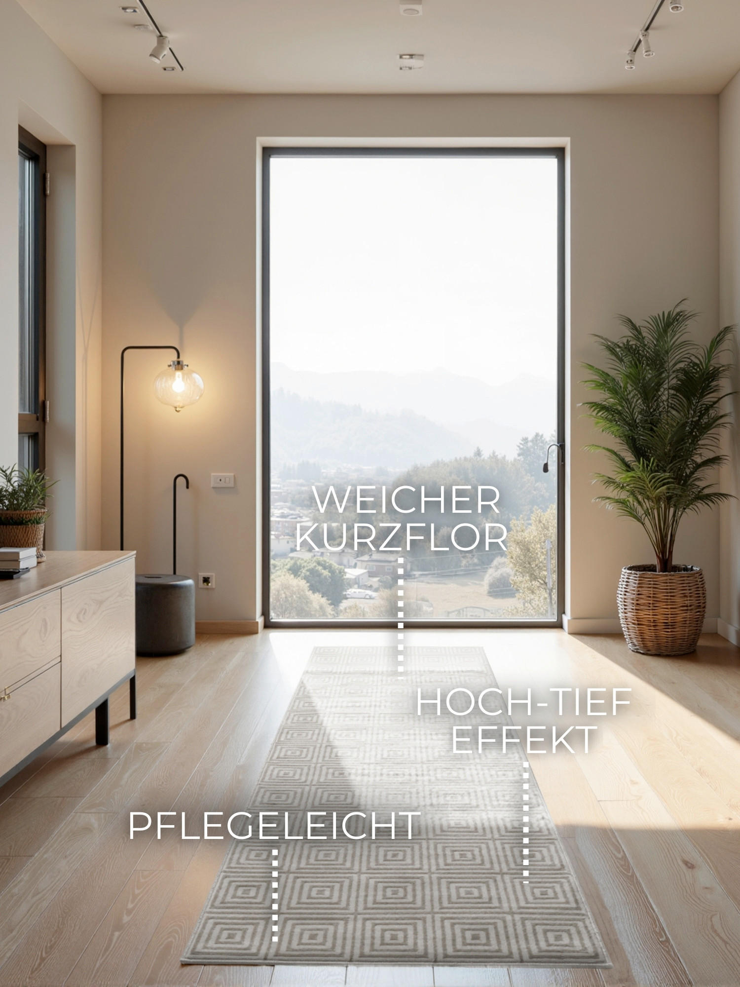 LÄUFER 80/240 cm Perles  - Creme/Weiß, Basics, Kunststoff (80/240cm) - Elle Decoration