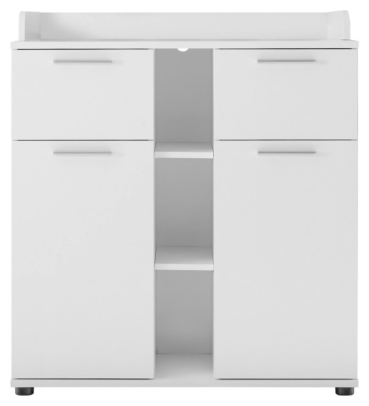 WICKELKOMMODE Weiß  - Silberfarben/Weiß, KONVENTIONELL, Holzwerkstoff/Kunststoff (89/101/78cm) - MID.YOU