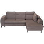 ECKSOFA Dunkelbraun Chenille  - Dunkelbraun/Schwarz, KONVENTIONELL, Textil/Metall (240/185cm) - Carryhome