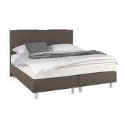 POSTEL BOXSPRING, 180 cm x 200 cm, textil, hnědá - barvy hliníku/hnědá, Design, kov/dřevo (180/200cm) - Carryhome