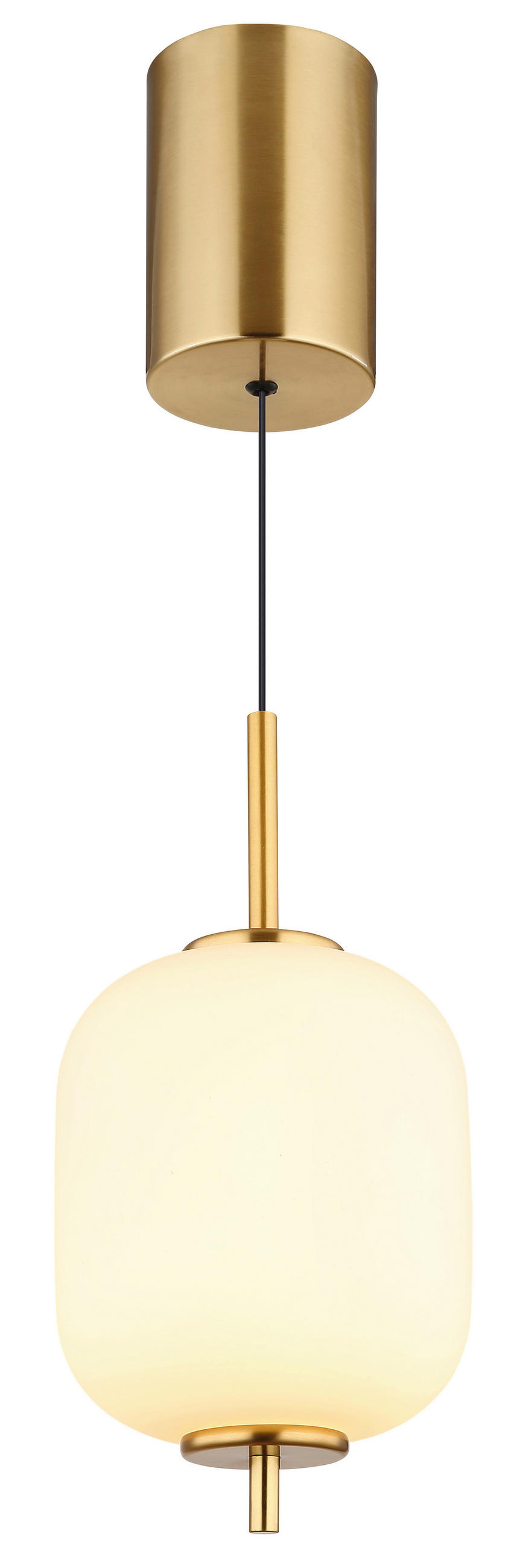 LED-HÄNGELEUCHTE 13,5/220 cm    - Messingfarben/Opal, Konventionell, Glas/Kunststoff (13,5/220cm) - Globo