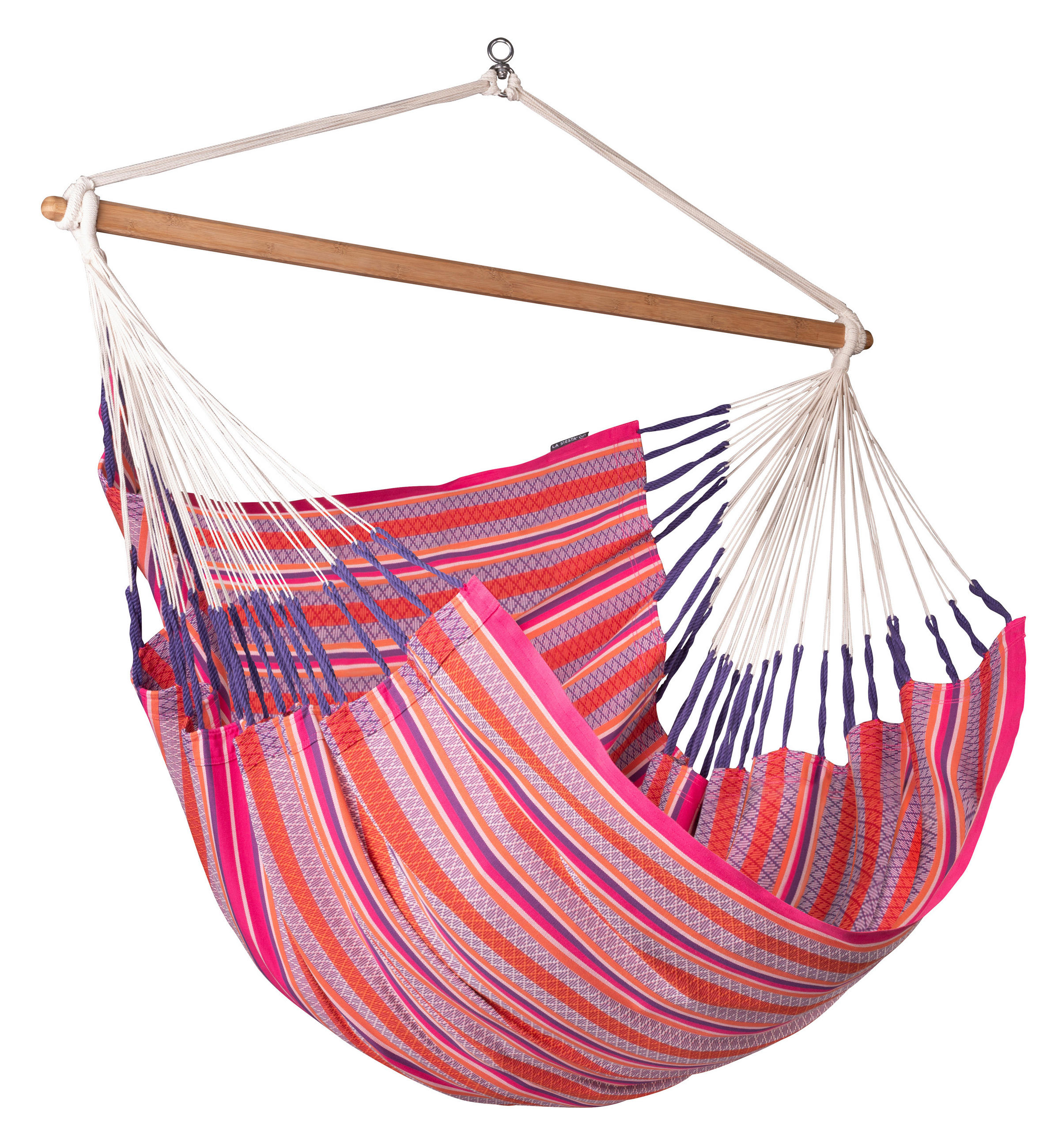 HÄNGESESSEL kingsize cotton 140/170/210 cm  - Pink/Lila, KONVENTIONELL, Holz/Textil (140/170/210cm) - La Siesta