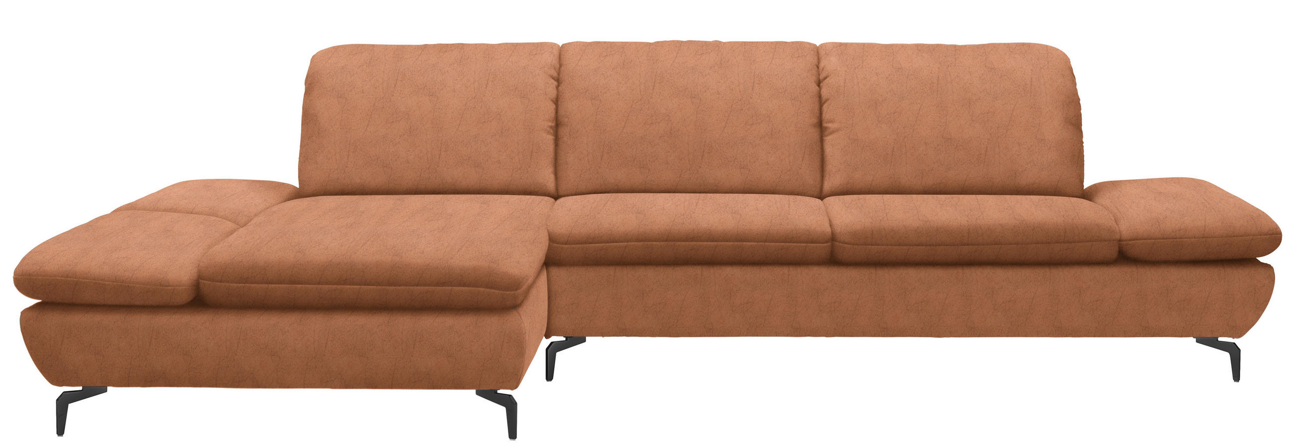 ECKSOFA Bronzefarben Flachgewebe  - Schwarz/Bronzefarben, Design, Textil/Metall (200/315cm) - Chilliano