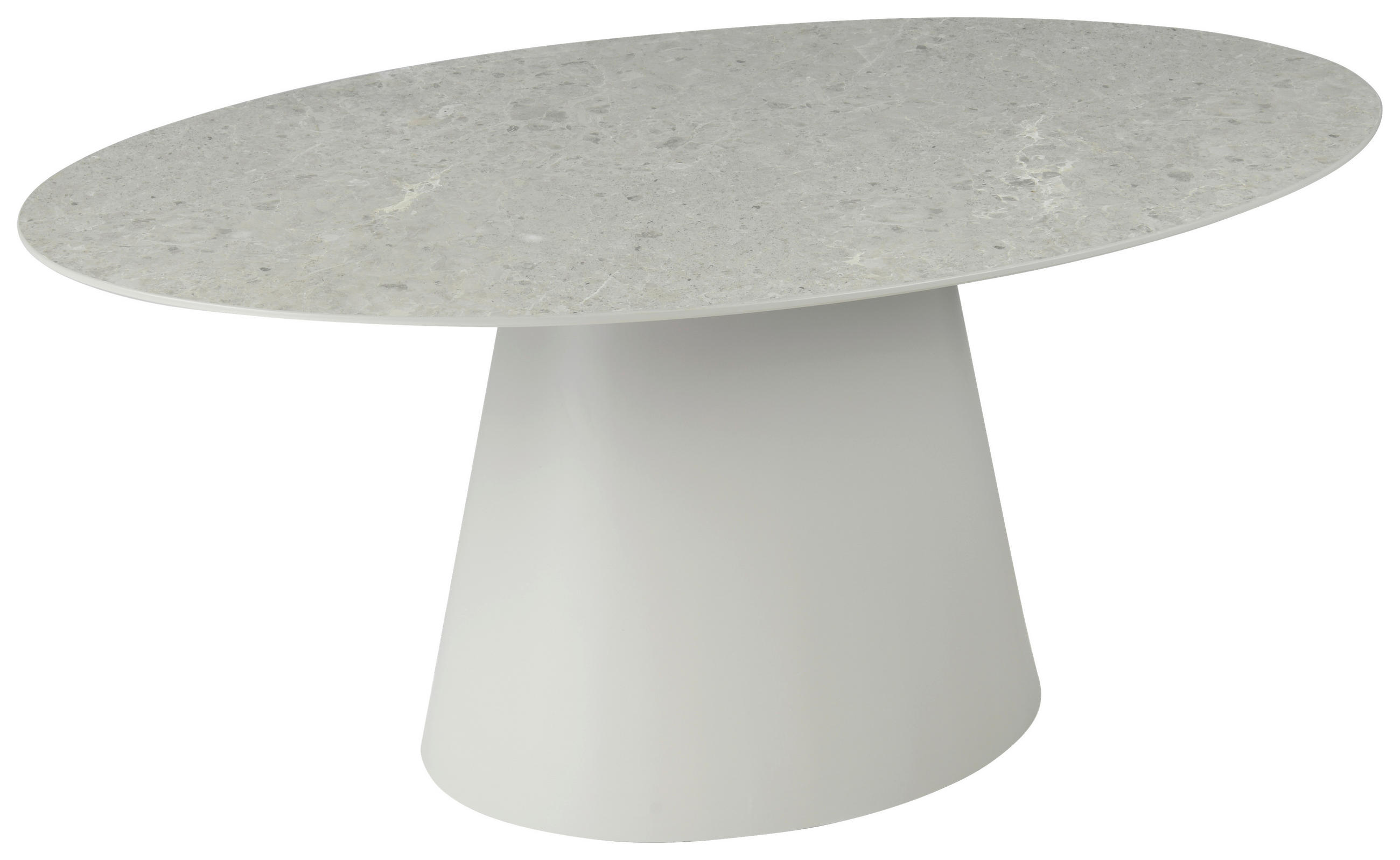 ESSTISCH Nachbildung  Holzwerkstoff oval Hellgrau  - Hellgrau, MODERN, Holzwerkstoff (160/75/90cm) - Livetastic