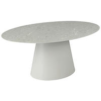 ESSTISCH Nachbildung  Holzwerkstoff oval Hellgrau  - Hellgrau, MODERN, Holzwerkstoff (160/75/90cm) - Livetastic