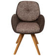 ARMLEHNSTUHL  in Webstoff  - Eichefarben/Braun, Design, Holz/Textil (59/90/64cm) - Linea Natura