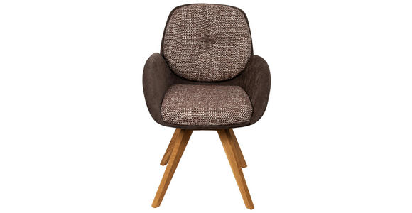 ARMLEHNSTUHL  in Webstoff  - Eichefarben/Braun, Design, Holz/Textil (59/90/64cm) - Linea Natura