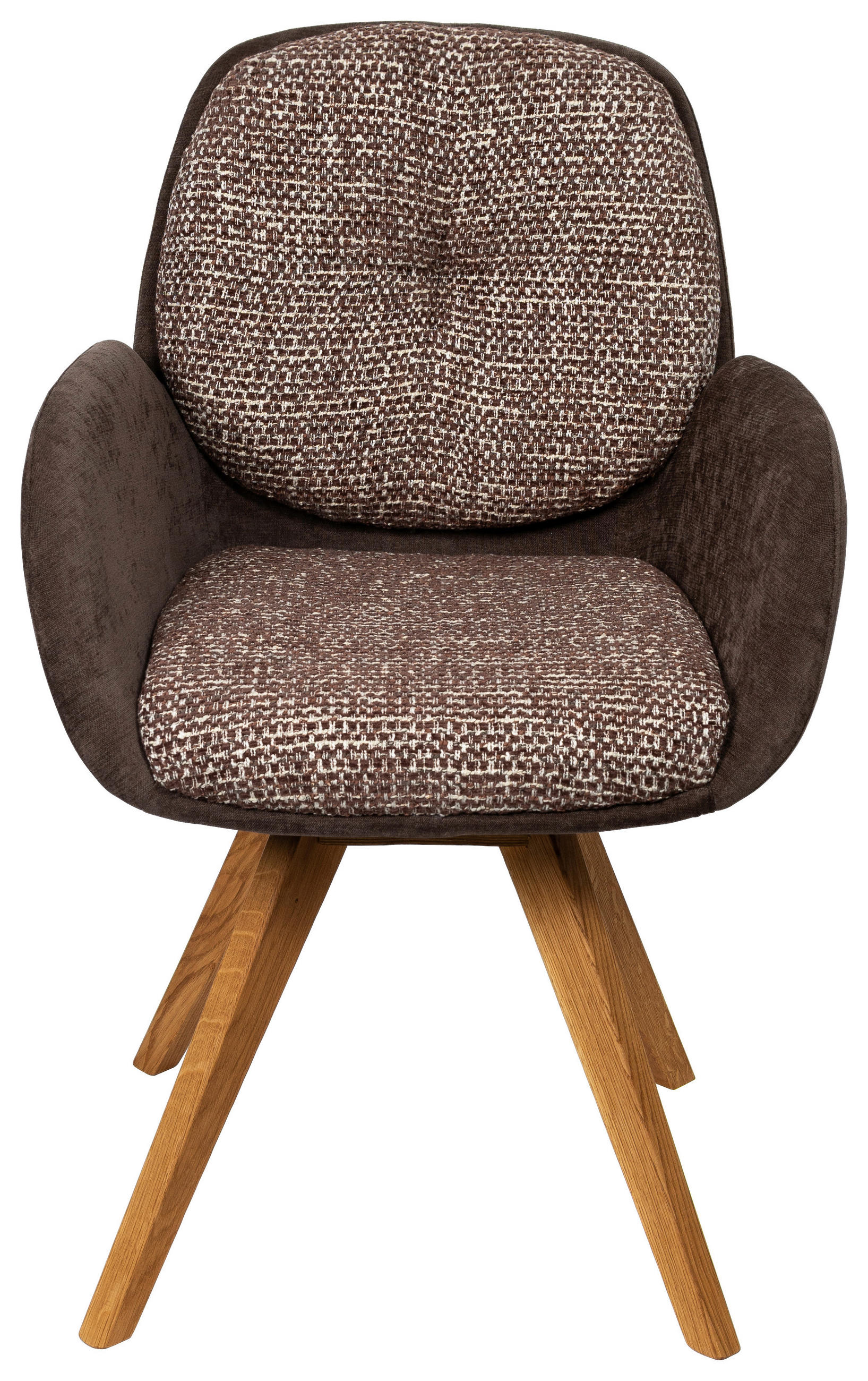 ARMLEHNSTUHL  in Webstoff  - Eichefarben/Braun, Design, Holz/Textil (59/90/64cm) - Linea Natura