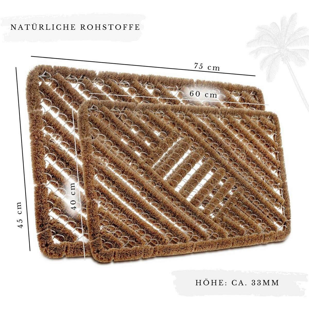 KOKOSMATTE  45/75 cm  Hellbraun  - Hellbraun, Basics, Naturmaterialien/Metall (45/75cm)
