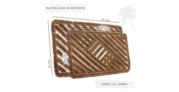 KOKOSMATTE 40/60 cm Mix Mats  - Hellbraun, Basics, Naturmaterialien/Metall (40/60cm) - Esposa