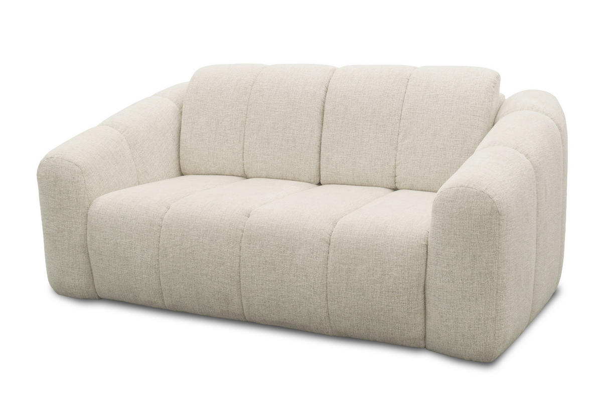 SCHLAFSOFA Chenille Beige  - Beige/Schwarz, MODERN, Kunststoff/Textil (192/85/110cm) - Livetastic